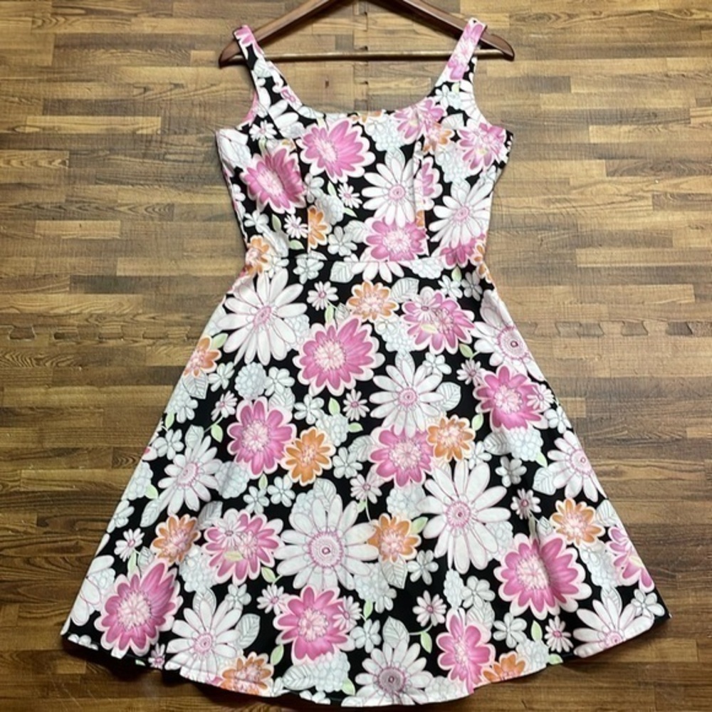 Breakin Loose Floral Sundress Fit & Flare Pink Daisy Print Size 11/12